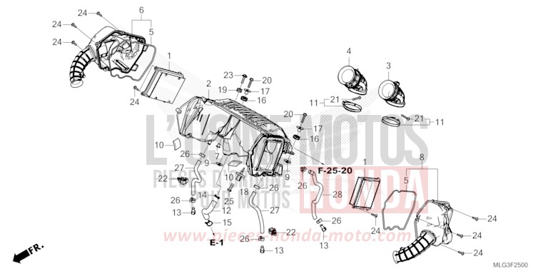 FILTRE A AIR de Africa Twin DCT GRAND PRIX RED (R380B) 2022